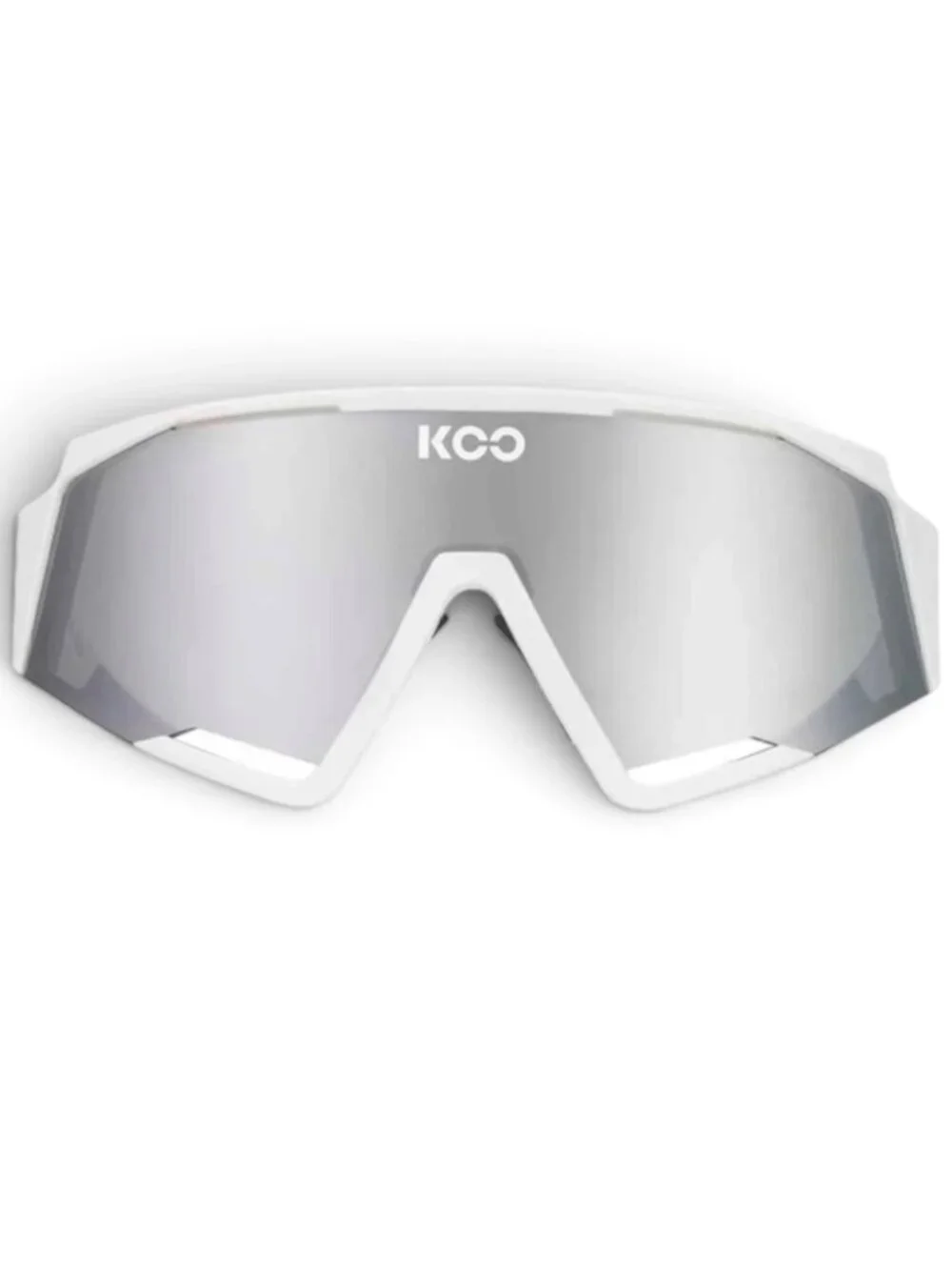 Koo Spectro White Silver Lens: Super Silver Mirror Cycling Sunglasses OEY00004